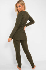 Khaki Knitted Loungewear Set - Jordi