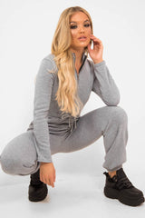 Grey Sweat Drawstring Waist Jumpsuit - Darrah