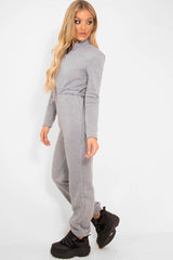 Grey Sweat Drawstring Waist Jumpsuit - Darrah