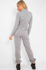 Grey Sweat Drawstring Waist Jumpsuit - Darrah