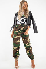 White Green Crew Neck Eye Print T-Shirt - Jemma