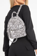 Grey Croc Snake Mini Backpack - Saiya