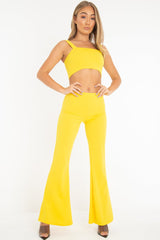 Yellow Crop Top and Trousers Co-ord Set - Kimmy