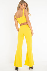Yellow Crop Top and Trousers Co-ord Set - Kimmy
