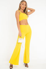 Yellow Crop Top and Trousers Co-ord Set - Kimmy