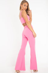 Pink Crop Top and Trousers Co-ord Set - Kimmy