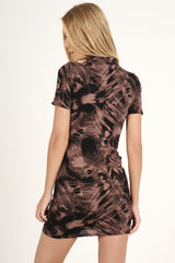 Tie Dye Lace Up Dress - Abby