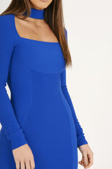 Blue Cut Out Choker Bodycon Dress - Tink