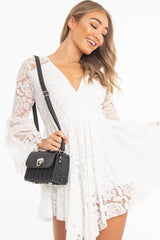 Black Straw Woven Faux Leather Bag - Delphine