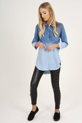 Blue Gradient Denim Oversized Shirt - Hunter