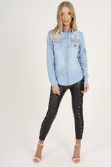Light Blue Badge Denim Shirt - Blake