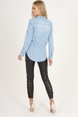 Light Blue Badge Denim Shirt - Blake