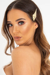 Gold Sea Shell Detail Hair Clip - Railey
