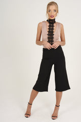 Black High Waisted Cropped Culottes - Tola