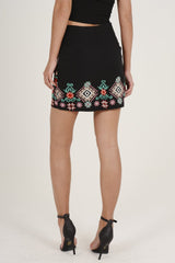 Black Embroidered Skirt - Sonia
