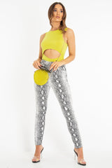 Yellow Cut Out Racer Neck Sleeveless Bodysuit - Kourtney