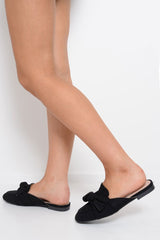 Black Bow Front Mules - Rahab