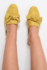 Yellow Bow Front Mules - Rahab