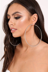 Silver Large Twisted Hoop Earrings - Jorja