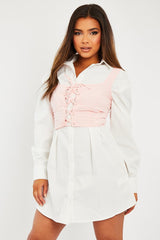 Pink Crepe Corset Bralet Top - Judie