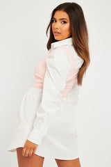 Pink Crepe Corset Bralet Top - Judie