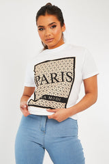 White Paris Slogan T-shirt - Akari