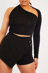 Black Ring Detail Skort - Delaila