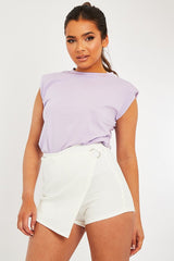White Ring Detail Skort - Delaila