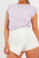 White Ring Detail Skort - Delaila