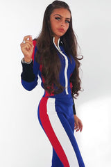 Blue Black Red Striped Tracksuit - Greylynn