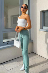 Sage Split Front Flared Trousers - Florie