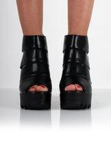 Ella Black Cut Out Block Platforms