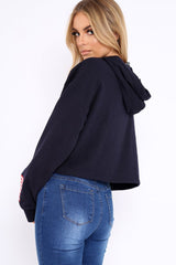 Navy Oversized USA Print Hoodie - Eleah