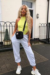 Lime Ribbed High Neck Sleeveless Bodysuit - Electra