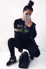 Black Good Vibes Slogan T-shirt - Tayla