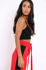 Black Velvet Striped Bralet - Elina