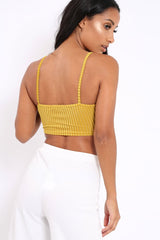Mustard Velvet Striped Bralet - Elina