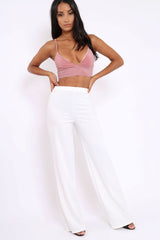 Pink Velvet Striped Bralet - Elina