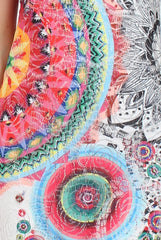 Multi Colour Crochet Overlay Shirt Dress- Elise