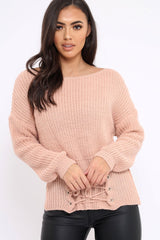 Rose Corset Waist Knitted Jumper - Elizabeth