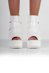 Ella White Cut Out Block Platforms