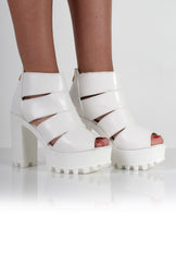 Ella White Cut Out Block Platforms