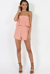 Pink Bandeau Choker Playsuit - Ellen
