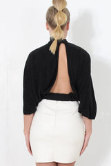 Elley Black High Neck Top