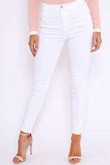 White Plain High Waisted Skinny Jeans - Elliott