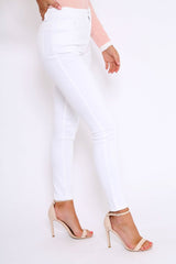 White Plain High Waisted Skinny Jeans - Elliott