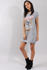 Grey Vintage Eagle T-Shirt Dress -  Eloise