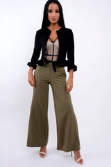 Black Suedette Frill Hems Jacket - Elsa