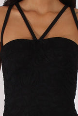 Black Lace Harness Midi Dress - Elspeth