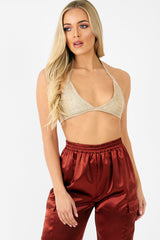 Gold Metallic Triangle Bralet - Elsy